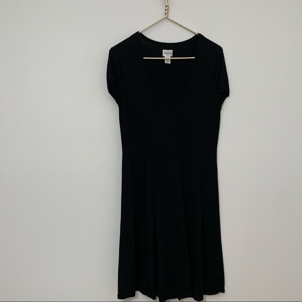 Cute LBD!  CHICO'S short sleeve black sweater dress size 2